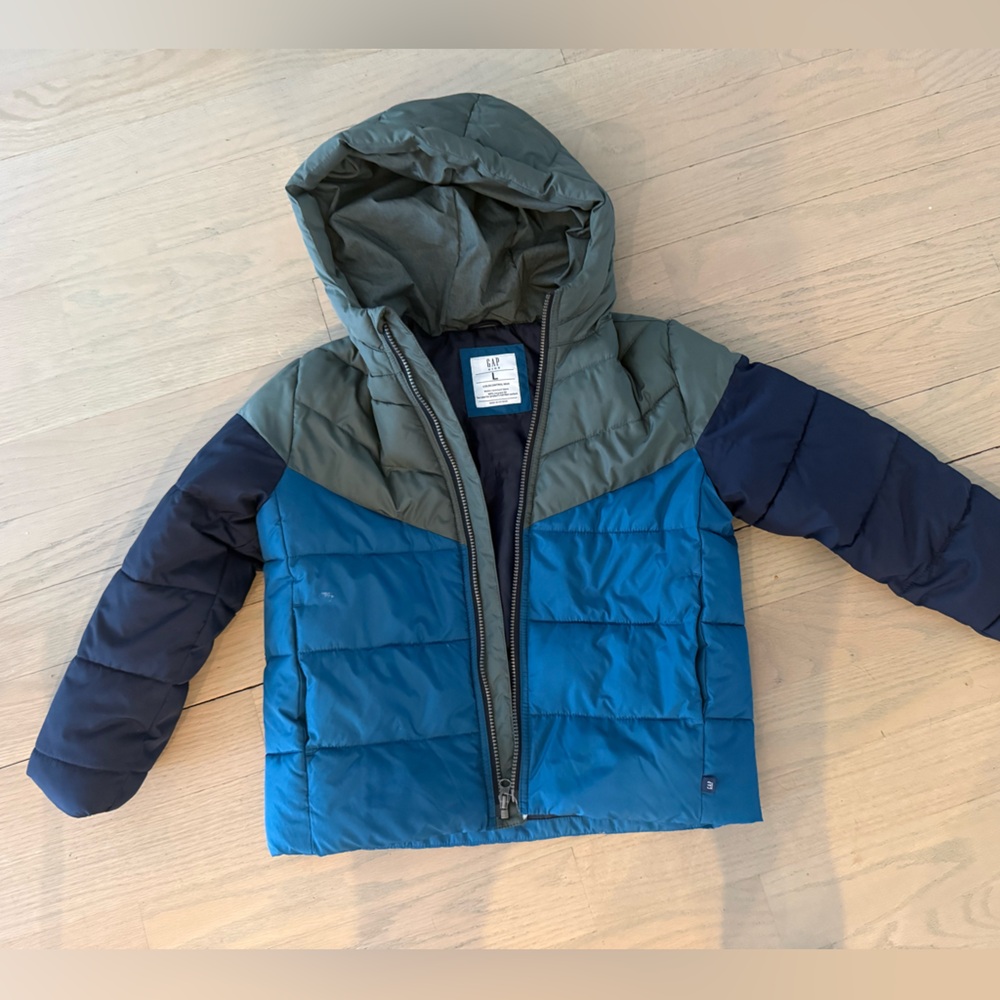 GAP Kids Blue and Gray Puffer Jacket